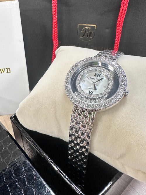 RC ROYAL CROWN Women's Quartz Jewelry Waterproof Watch, Silver (RC5308-2)