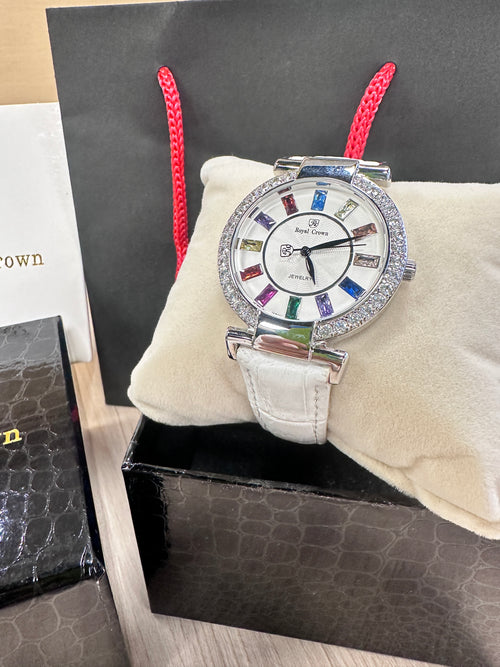 RC Royal Crown Women's Quartz Jewelry Waterproof Watch, White (RC4604-3)