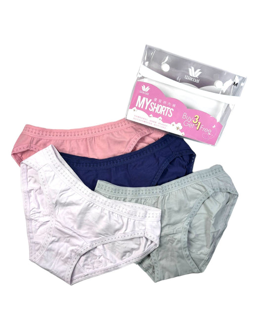 Wacoal 9013WS MY SHORTS 優質棉內褲 (1包 4 條4色裝)  (低腰)