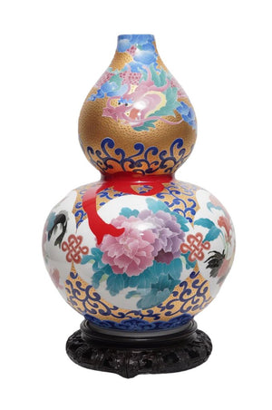 醴陵瓷六福仙瓶(不連木座)