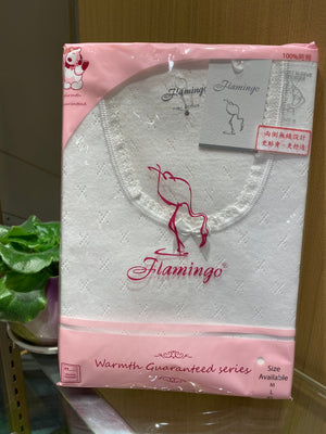 Flamingo女裝純棉通花白色內衣 背心