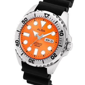 ALBA 雅柏橙色不鏽鋼自動機械錶 AL4497X1