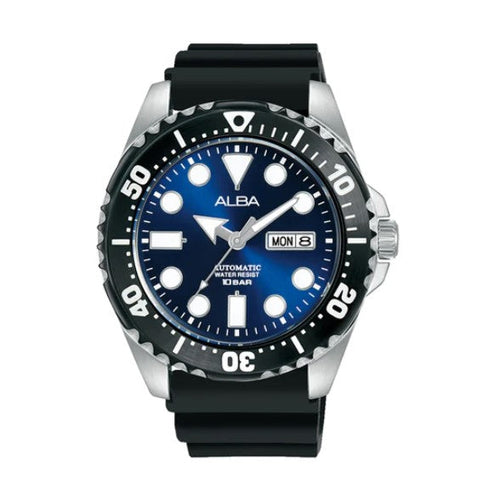 ALBA Mechanical Deep Blue With Silicone Strap Watch AL4493X1