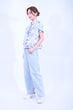 Line & Curve 棉質藍花短袖上衣YL236F-3