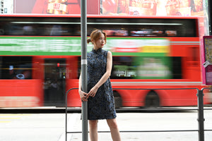 Line & Curve 韓國牛仔蕾絲A型旗袍YL1136-4