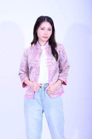YUE HWA粉底愛情鳥滾邊上衣YL212-41