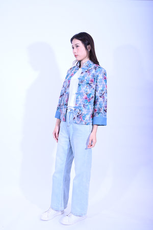 Line & Curve工藝牛仔一字鈕明袋反袖外套YL246-36