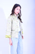 Line & Curve 新宋錦綠底熊貓雙色鈕明袋反袖外套YL246-25