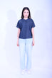 Line & Curve深牛仔短袖鈕頭上衣YL236F-10