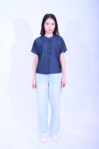 Line & Curve Ladies Demin Short Sleeves TopYL236F-10