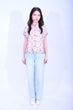 Line & Curve 苧麻紅花原身短袖鈕頭上衣S05R26-10