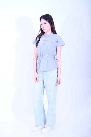 Cypherhood花灰色女裝束繩上衣C2603006A