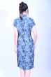 Line & Curve 中藍仿蕾士牛仔小短袖旗袍YL1187-2