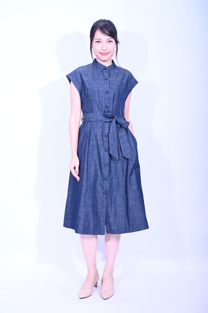 Line & Curve 深牛仔蓋袖連衣裙YL292-3