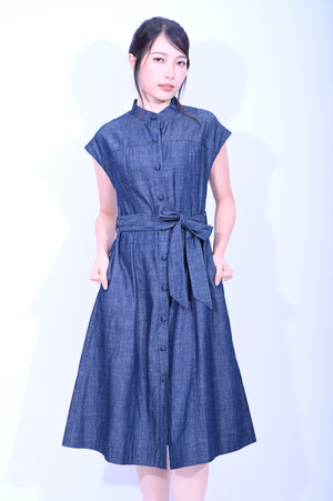 Line & Curve 深牛仔蓋袖連衣裙YL292-3