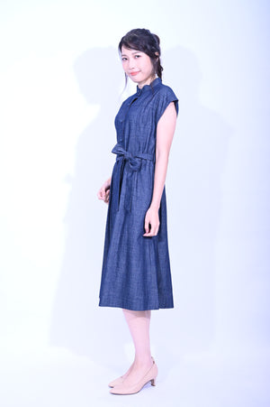 Line & Curve 深牛仔蓋袖連衣裙YL292-3