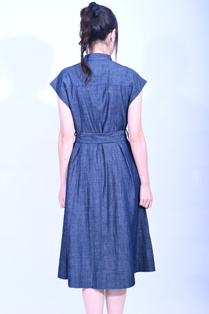 Line & Curve 深牛仔蓋袖連衣裙YL292-3