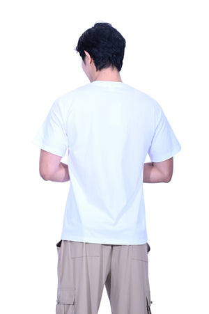 Line & Curve 男裝白色100%精梳棉短袖T恤