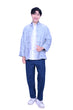 Mandarin Square 男裝灰色真絲八仙花脫毛領真絲棉衣