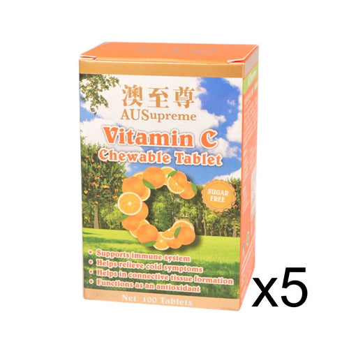 Ausupreme - Vitamin C Chewable Tablet 100's(5 Btl Set)