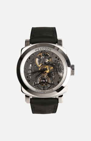 孔雀牌 P507-3 鋼陀飛輪機芯腕錶