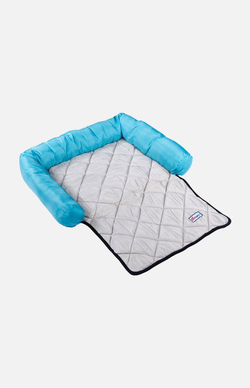 Nylon Rectangular Shape Dog Bed-Blue/Grey(85 x 55 x 10cm)
