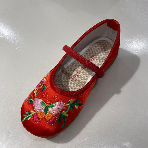 Golden Step Girl's Embroidered Shoes (Red)