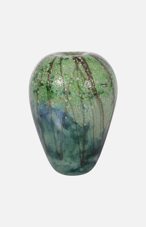 One of Four Seasons Glass Vase (Spring Cherry Blossom)*Green