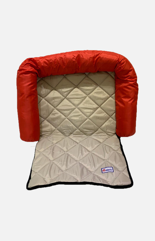 Nylon Rectangular Shape Dog Bed-Red/Grey(85 x 55 x 10cm)