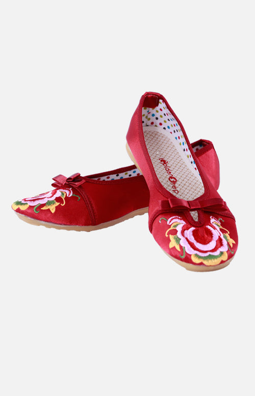 GoldenStep Ladies Embroidered Shoes (Red)