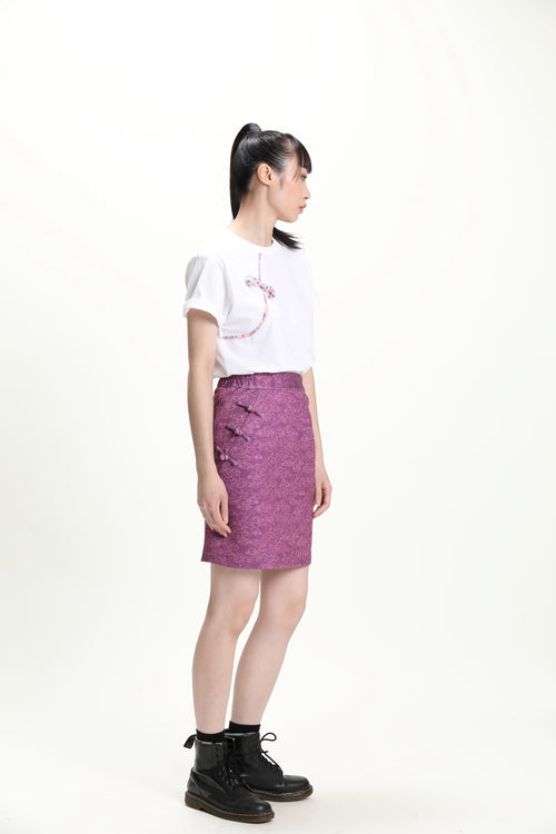 Purple Printed Skirt